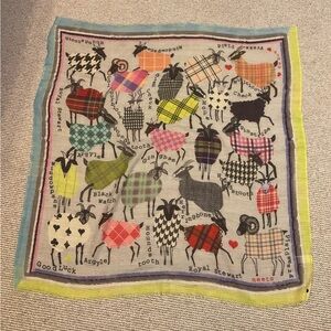 Fraas Multicolor Goat Print Scarf